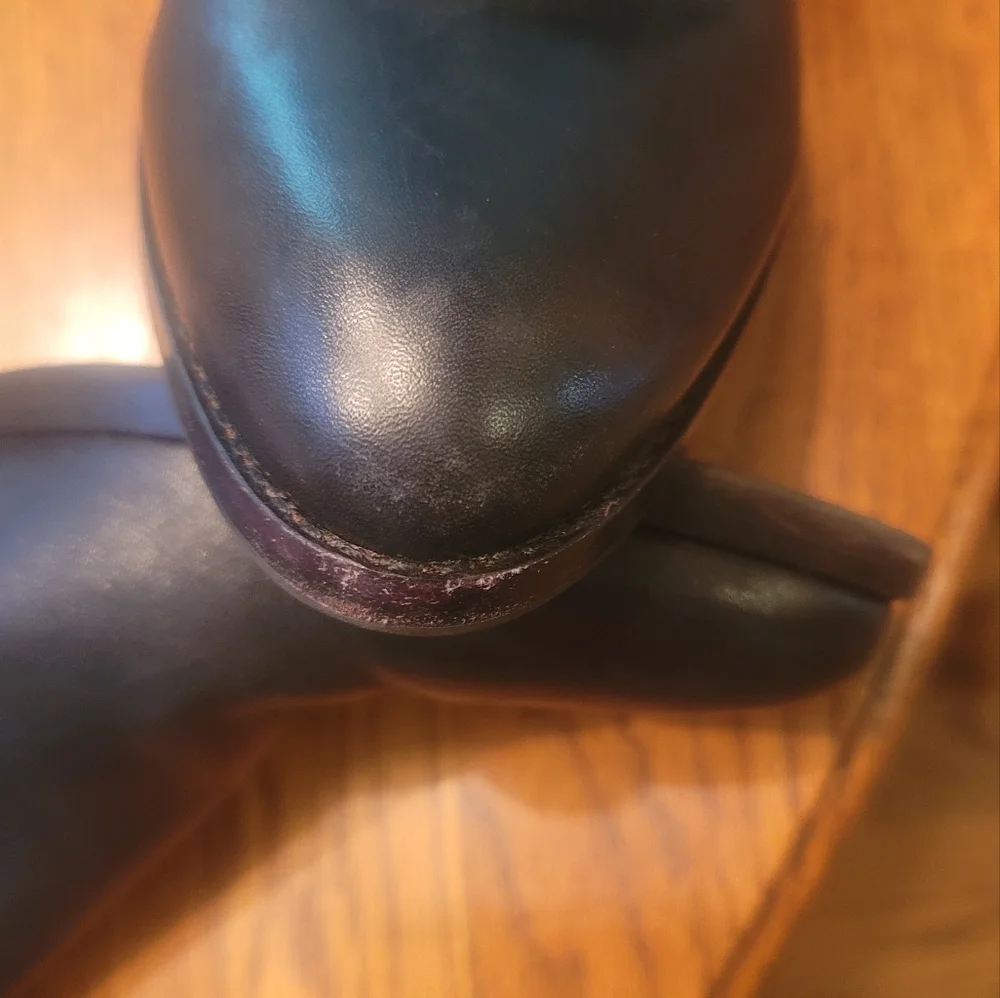 Donald Pliner Black Genuine Leather Tall Over The Knee Riding Boots Shoes Size 8
